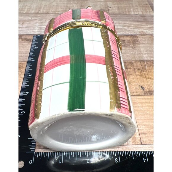 Ceramic Gift Box Design Decorative Hinged Jar With Bow - Picture 6 of 6